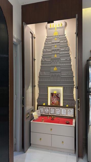 Pooja unit design by Nikhila Nayini
